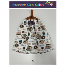 Crochet Top Hand Towel / Tea Towel - Coffee and Donuts Crochet Top Hand Towel / Tea Towel - Coffee and Donuts